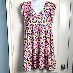 FSL APPAREL Colorful Leopard Print Dress